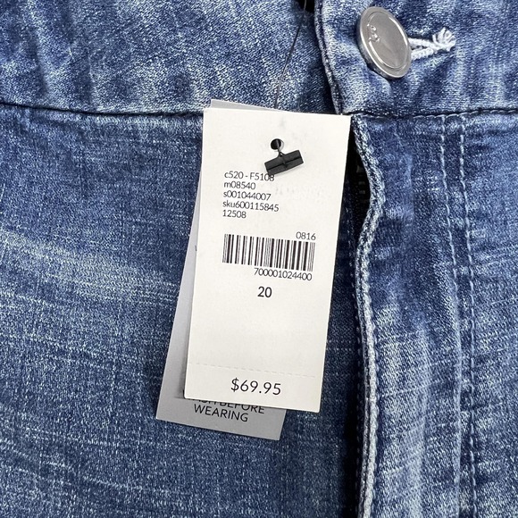 Lane Bryant Jeans Womens 20 Blue Mid Rise A Line Trouser Wide Leg Stretch Denim - Picture 4 of 12